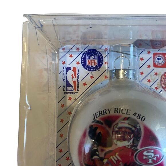 Vintage 1997 Jerry Rice 80 Glass Christmas Ornament Sports Collectors Series USA - Picture 4 of 8